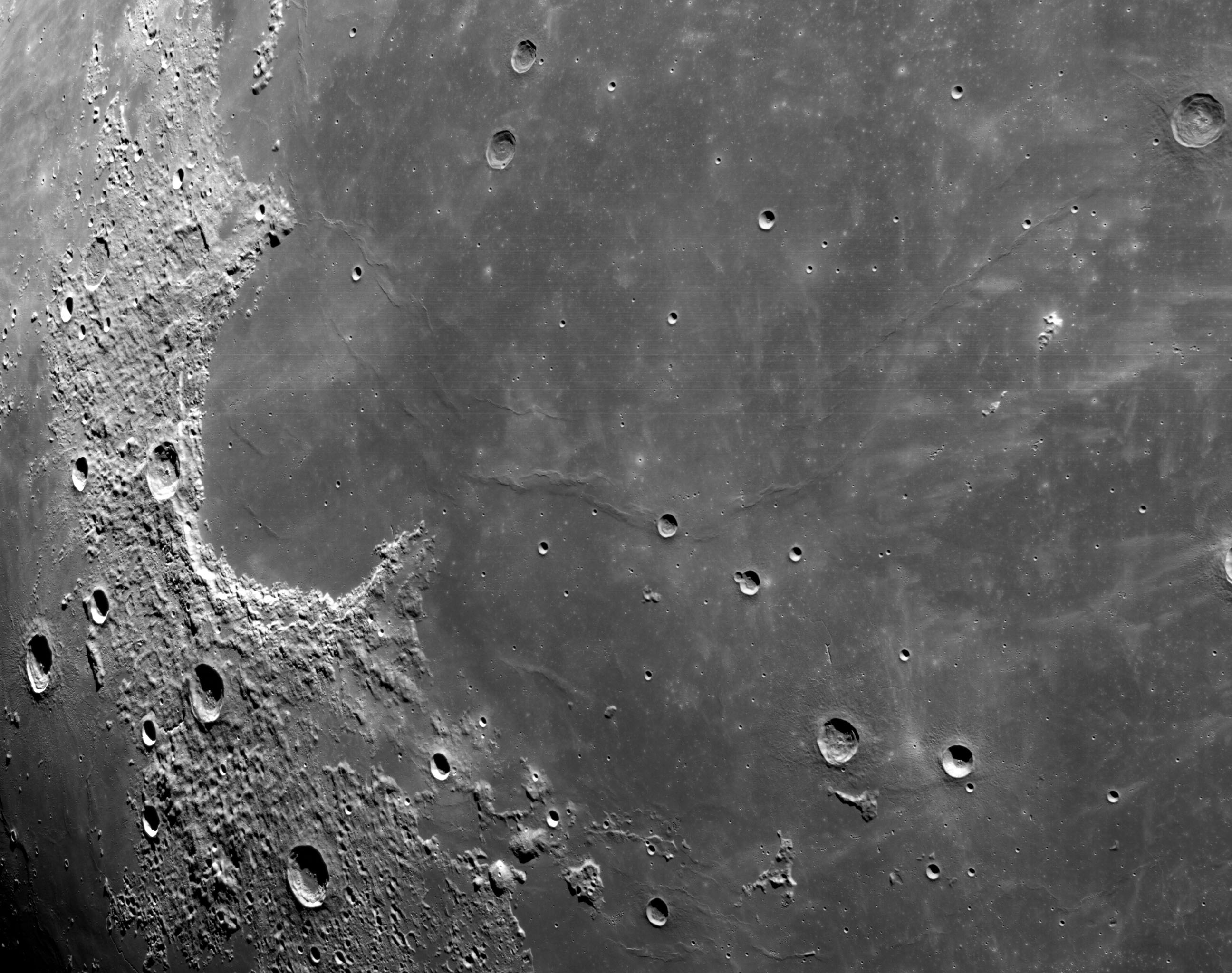 Detailed cratered surface of the moom